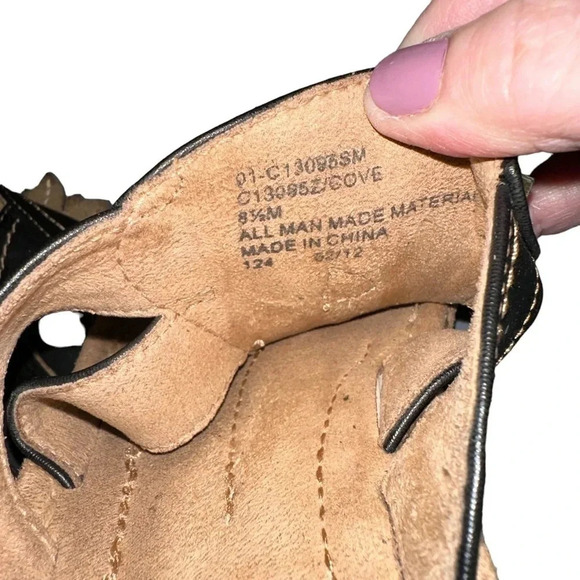 Cliffs by White Mountain 8.5 brown boho comfort wedge slip on sandals - Picture 8 of 9